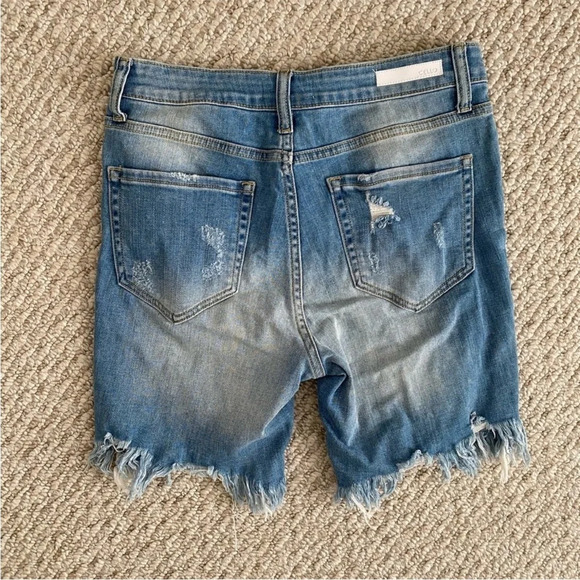 Vici Distressed Bermuda Jean Shorts - Picture 3 of 5